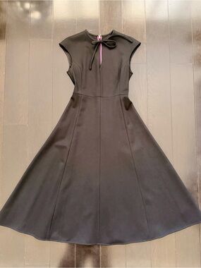 kate spade Black Cap-Sleeve Tie-Neck Dress Top